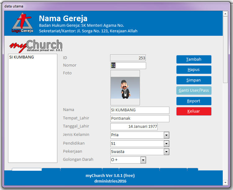 free download aplikasi database gereja